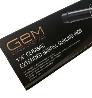 GEM 1 1/4" Ceramic Extended-Barrel Curling Iron Digital